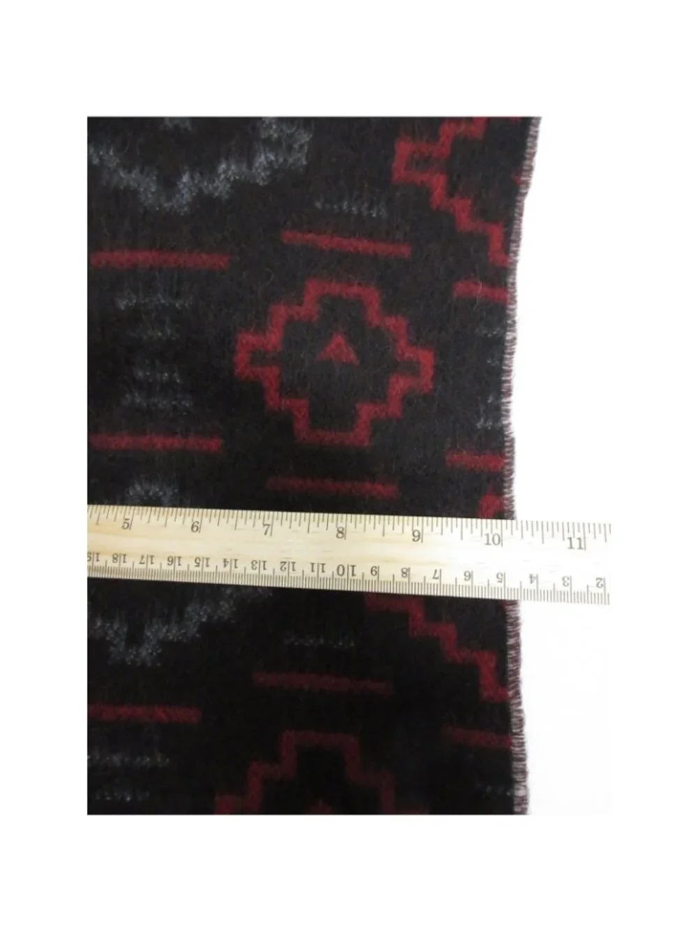 VINTAGE Polo Ralph Lauren Scarf Red Lambs Wool Southwestern Aztec 90s
